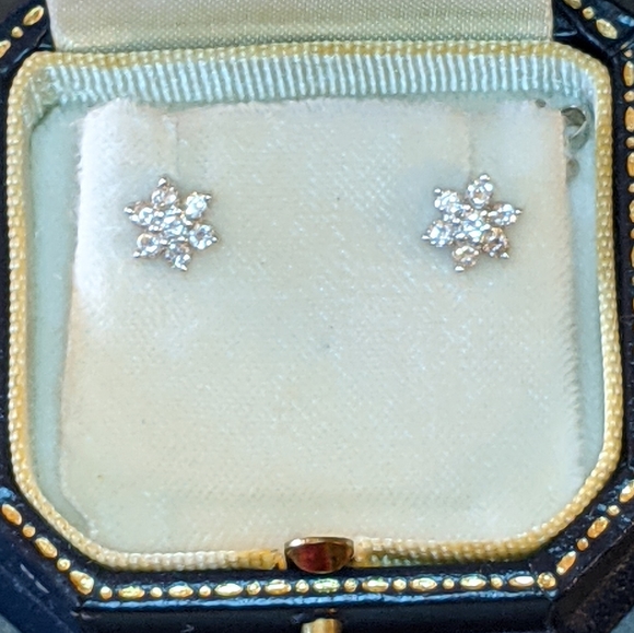 XTRA PICS - Diamond 14kt White Gold Earrings - Picture 2 of 13